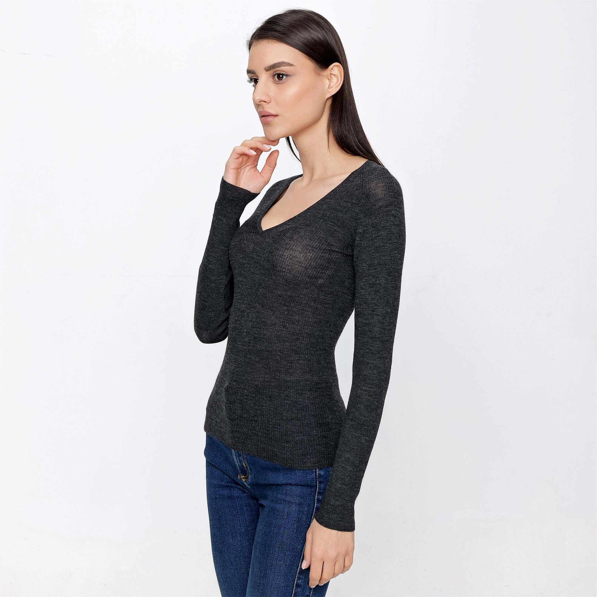 GUCCI - Grey V Neck Sweater